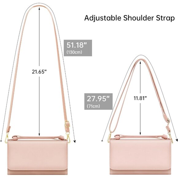 Small Crossbody Bag Polyester Women Cell Phone Wallet Purse with Card Slots - Picture 4 of 6